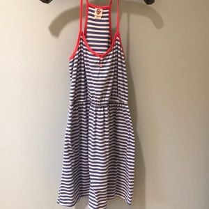 Mossimo blue and white striped sundress w/elastic